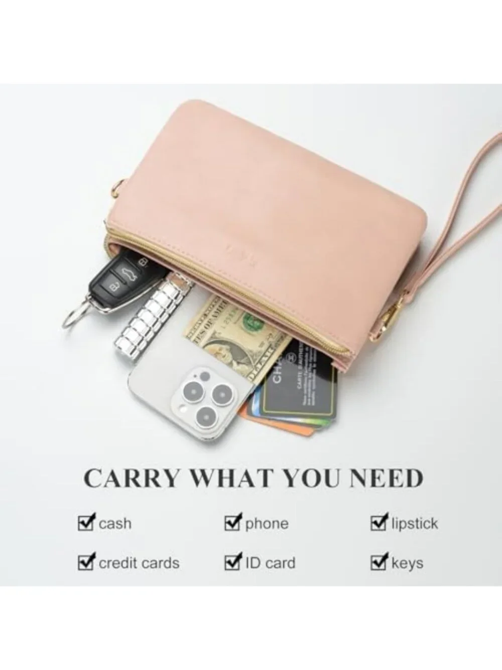 Stylish Urban Crossbody Wristlet Purse for Women - Small Clutch Bag, Versatile